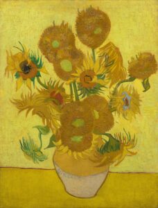 Lukisan Sejarah Seni Artis Van Gogh "Sunflowers"